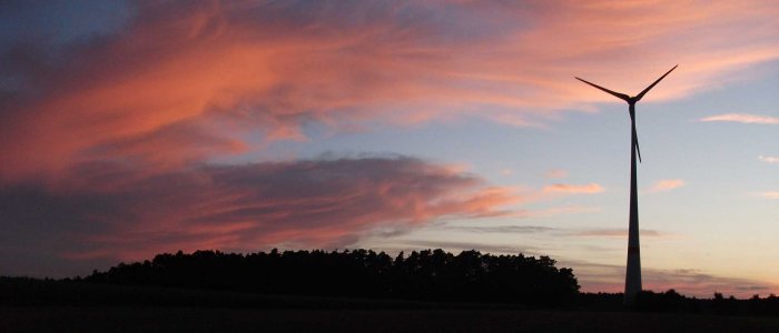 Windrad und Morgenrot