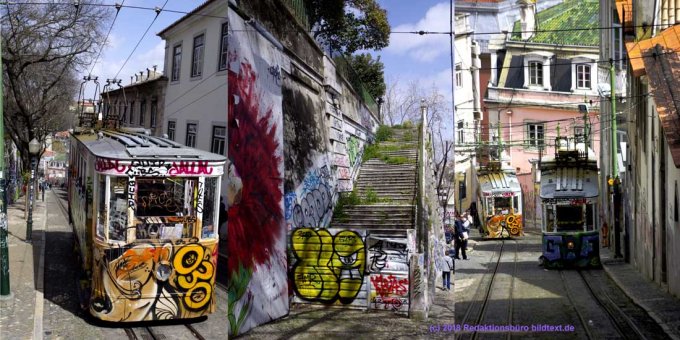Lissabon: Standseilbahn-Collage